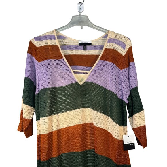 Eloquii Elements Multicolor Striped Crochet Midi Dress Size 18/20 NEW - Picture 4 of 7